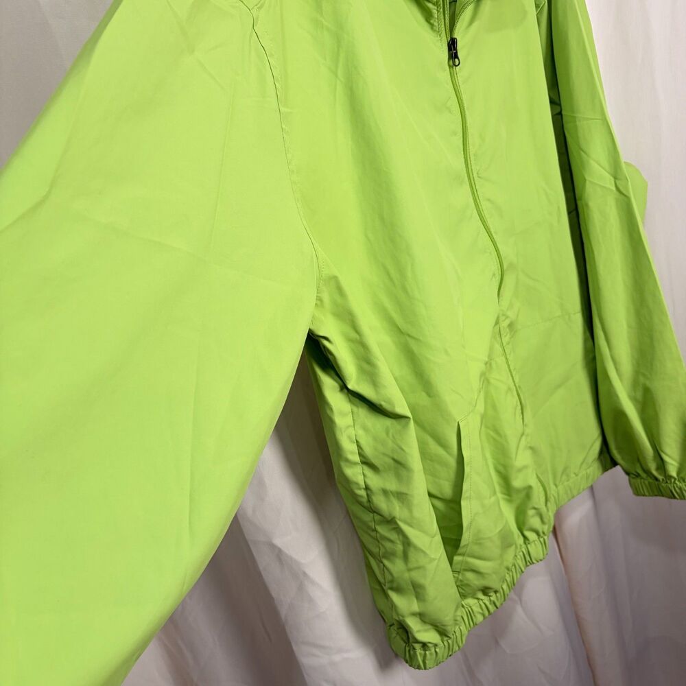 Port Authority Lime Green Full Zip Windbreaker Jacket Men's Size 3XL Athletic